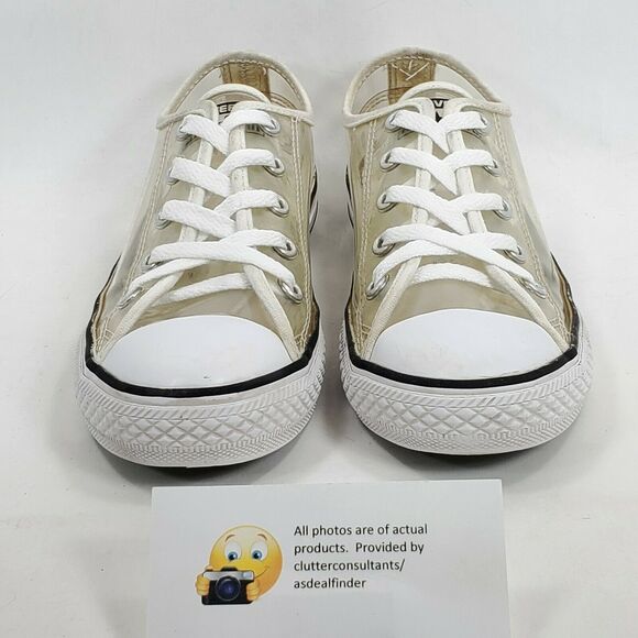 Converse Chuck Taylor All Star Lace Up Shoe Youth Girls Size 2  348633C Clear - Picture 3 of 8